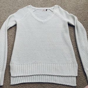 Icy white V-neck knit sweater